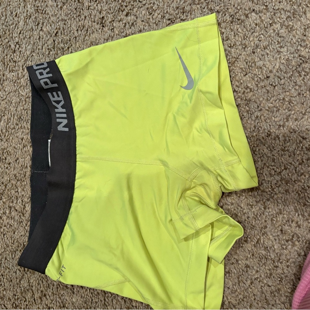 Nike Women's Neon Yellow Athletic Shorts